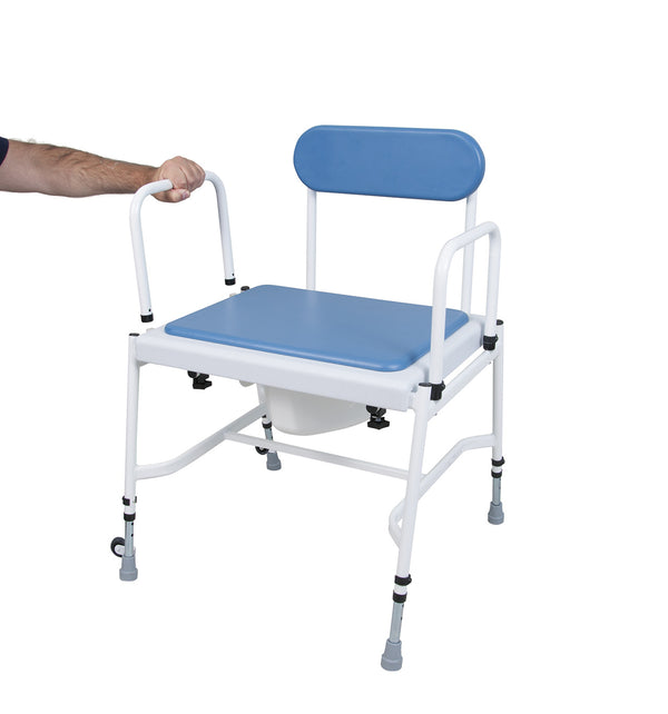 Mediatric™ Adjustable Height Commode with Detachable Arms – Reinforced Steel Frame