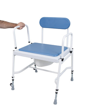 Mediatric™ Adjustable Height Commode with Detachable Arms – Reinforced Steel Frame