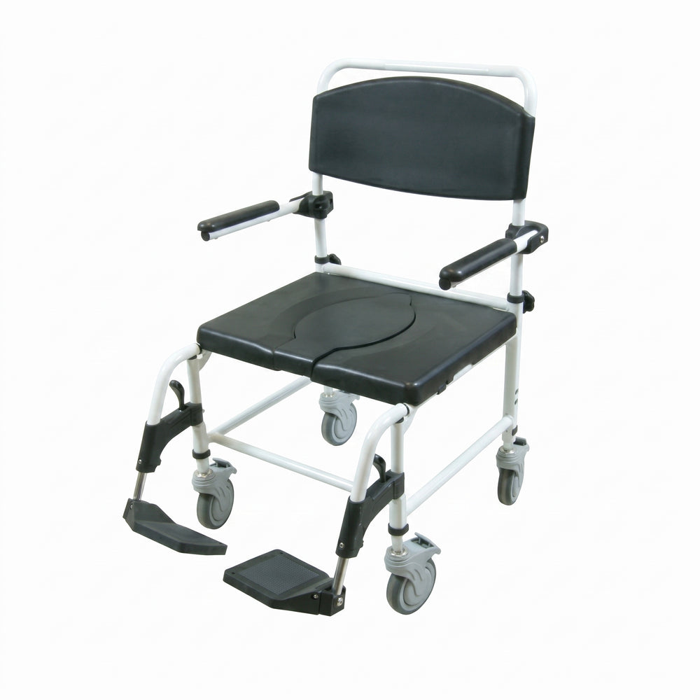 Mediatric™ Shower Commode Chair – Attendant Propelled with Adjustable Footrests