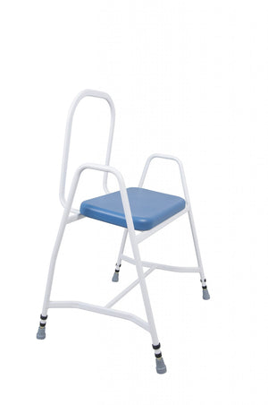 Super Bariatric Perching Stool with Steel Back and Arms – PU Upholstery