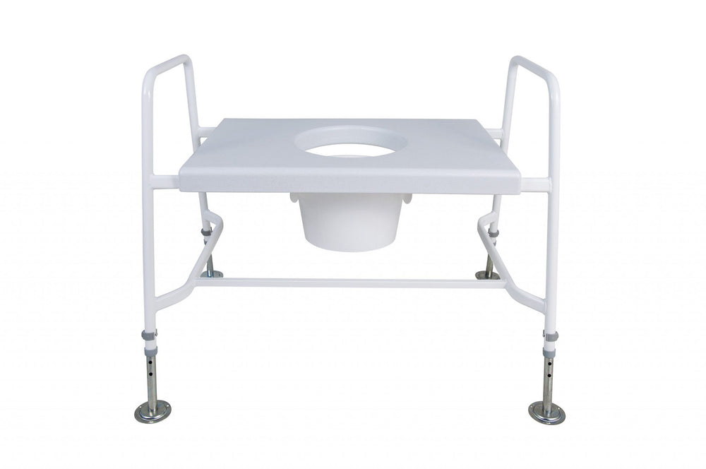 Super Bariatric Raised Toilet Seat with Floor Fixing Feet – Height Adjustable