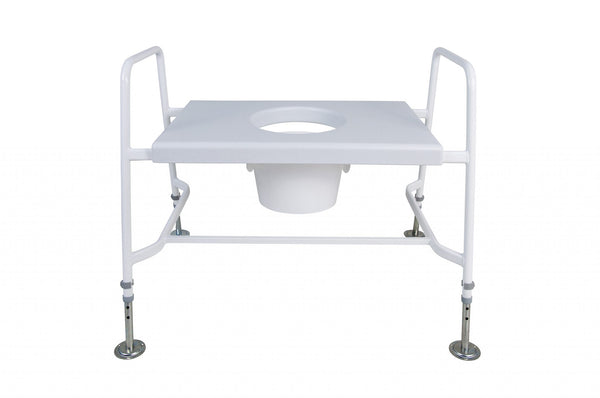 Super Bariatric Raised Toilet Seat with Floor Fixing Feet – Height Adjustable