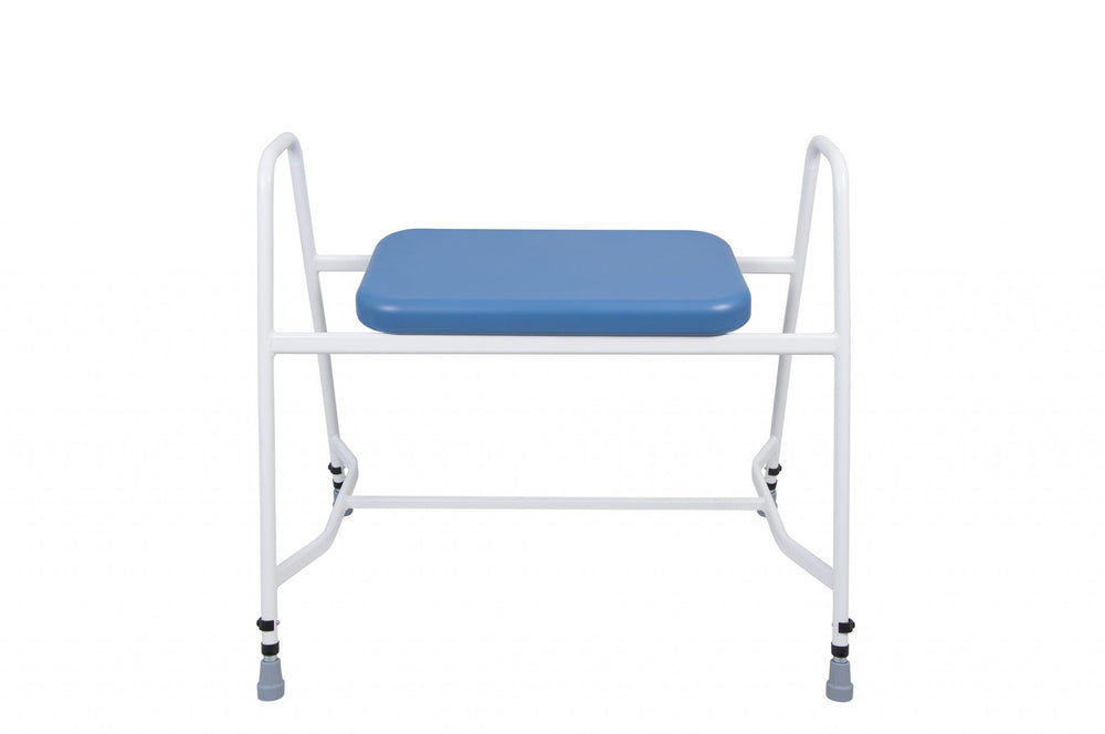 PU Super Bariatric Perching Shower Stool with Arms – Height Adjustable