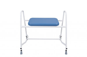 PU Super Bariatric Perching Shower Stool with Arms – Height Adjustable
