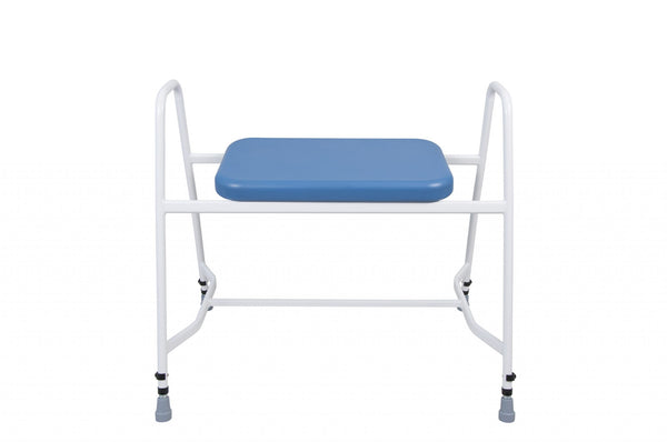 PU Super Bariatric Perching Shower Stool with Arms – Height Adjustable