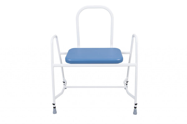 Super Bariatric Perching Stool with Steel Back and Arms – PU Upholstery