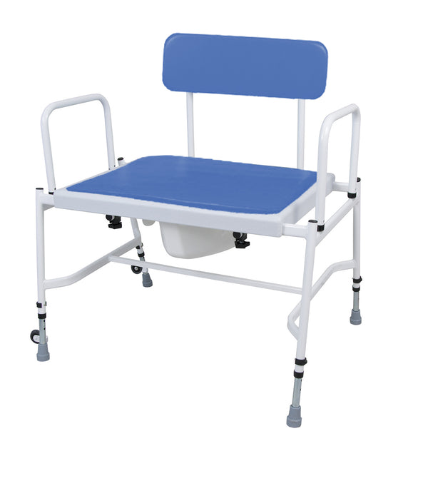 Super Bariatric Adjustable Height Commode with Detachable Arms