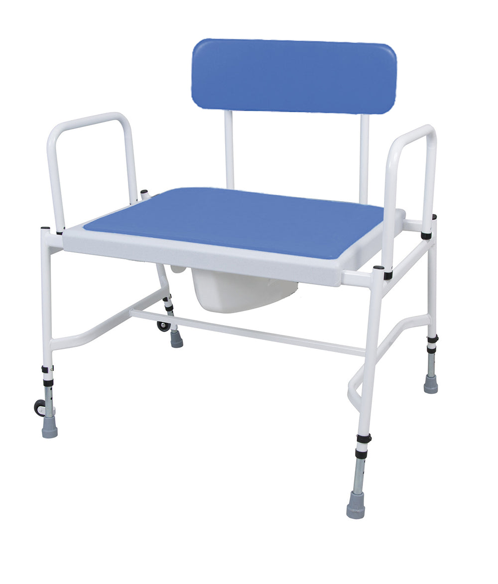 Super Bariatric Adjustable Height Commode with Detachable Arms