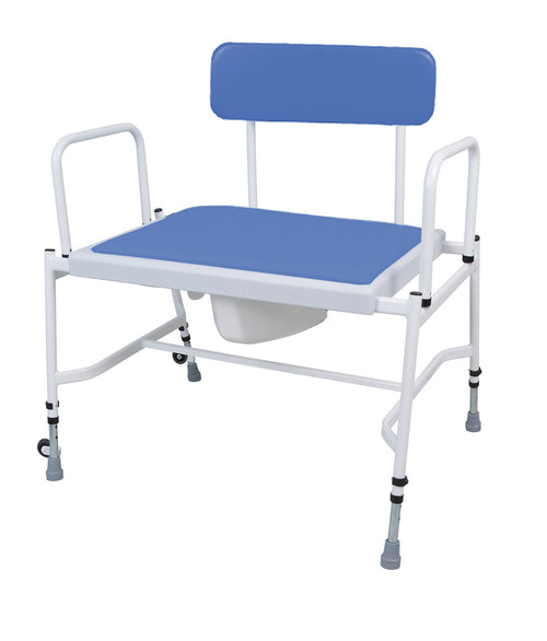 Super Bariatric Adjustable Height Commode with Detachable Arms