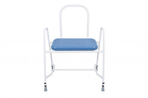 Bariatric PU Perching Stool with Steel Arms and Back – Height Adjustable