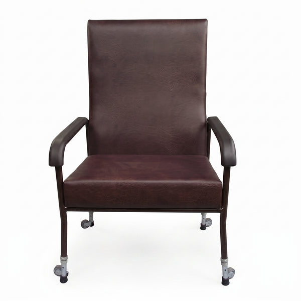 Bariatric High Back Chair Brown – Adjustable Height with Lumbar Support