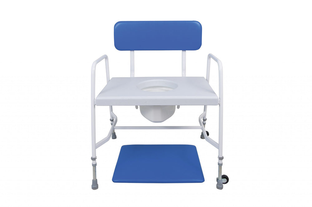 Bariatric Adjustable Height Commode – Reinforced Steel Frame