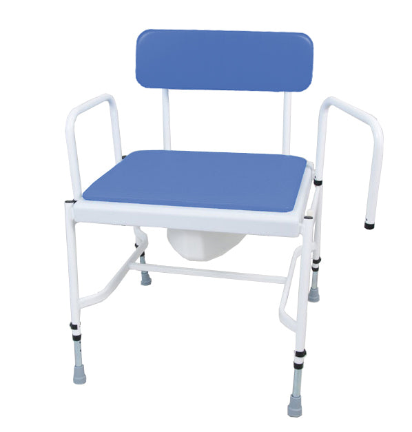 Bariatric Adjustable Height Commode with Detachable Arms – Reinforced Steel Frame