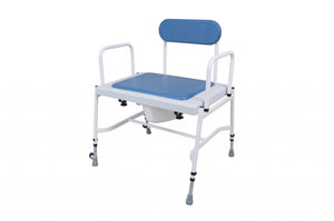 Bariatric Adjustable Height Commode with Detachable Arms – Reinforced Steel Frame