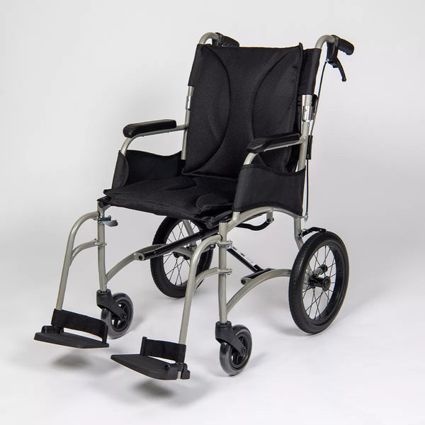 Dash Ultra Lightweight Transit Wheelchair | Padded Seat & Folding Back