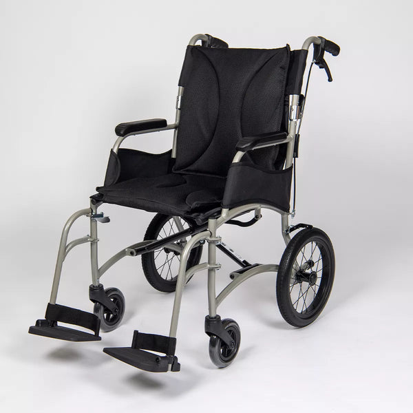 Dash Ultra Lightweight Transit Wheelchair | Padded Seat & Folding Back